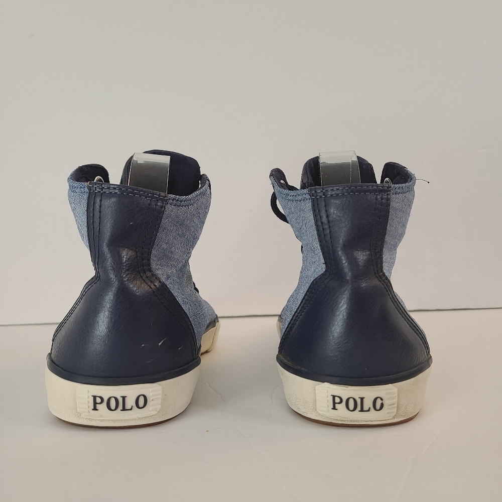 Polo Ralph Lauren Chambray High-Top Sneakers Men's Size 8 - Picture 8 of 13